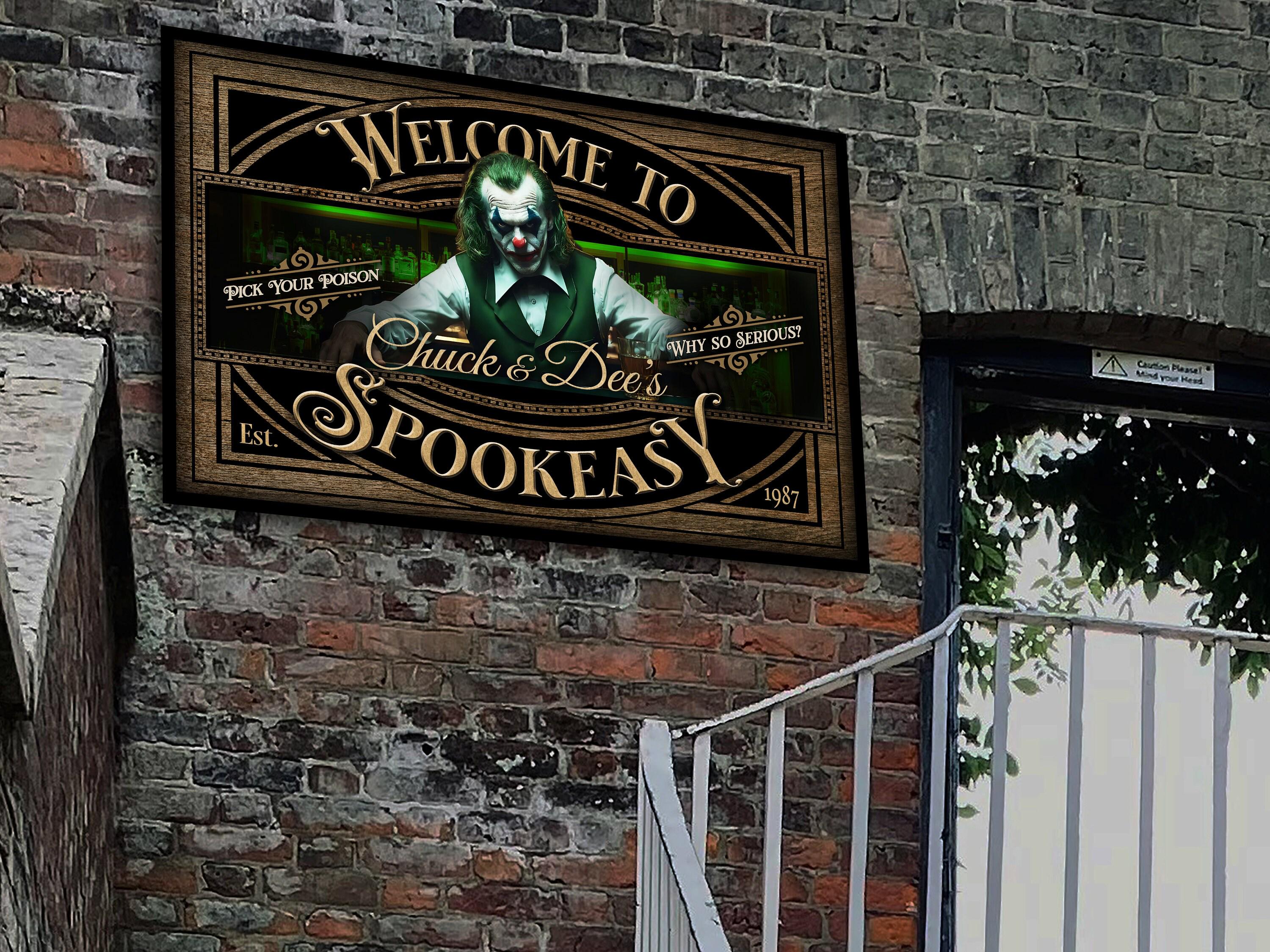Spook Easy. Sign Personalized Spookeasy Halloween Sign: Creepy Joker Decor - Etsy