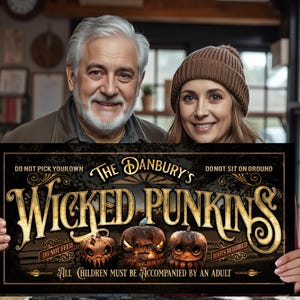 Custom Wicked Pumpkins Sign: Personalized Halloween Decor