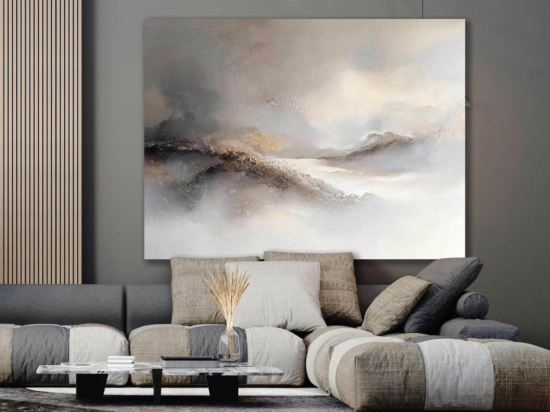 Wabi Sabi Wall Art | Extra Large Canvas Print | Abstract Sunrise GG-008 ...