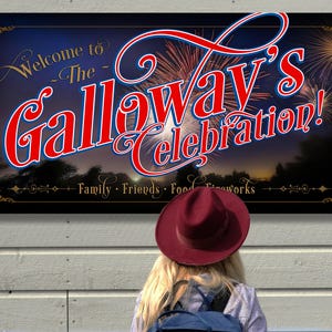 4th of July Sign Fireworks Celebration Sign | Fourth of July Family Name Sign | Patriotic Decor | Summer Wall Decor | Independence Day Sign