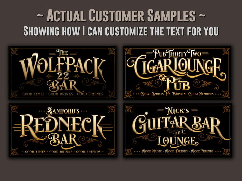 Personalized Man Cave Sign: Vintage Bar Decor, Family Name image 3