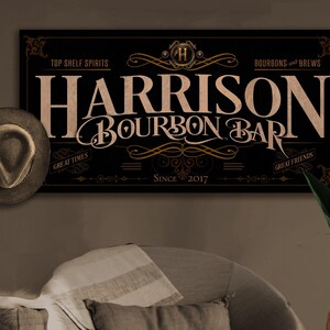Bourbon Bar Sign | Personalized Bourbon Bar Sign | Bourbon Sign | Family Name Sign | Family Bar Sign