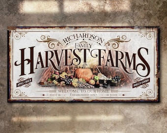Personalized Harvest Farm Sign: Rustic Autumn Decor