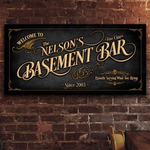 Custom Bar Sign, Bar Wall Decor, Personalized Bar Sign, Vintage Bar ...