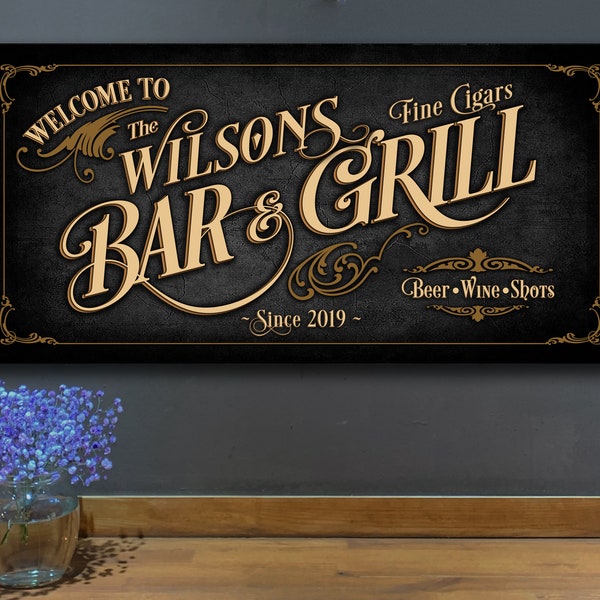 Personalized Bar Sign Etsy