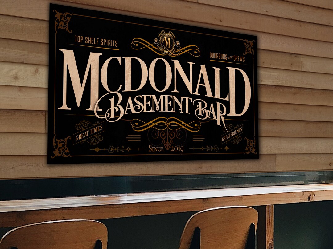 Basement Bar Sign Personalized Basement Bar Sign Basement Sign Family