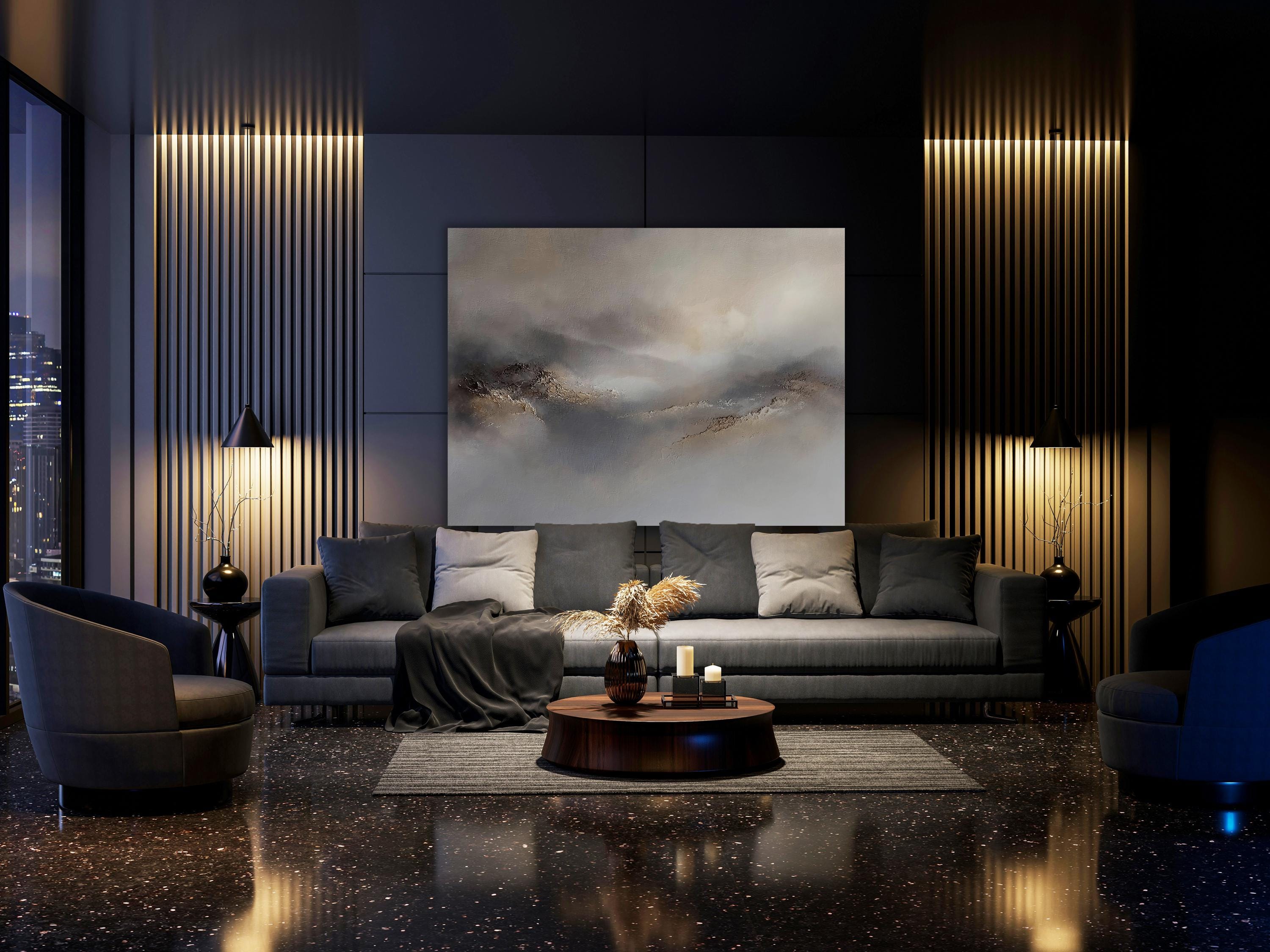 Wabi Sabi Wall Art | Extra Large Canvas Print | Abstract Mountain ...