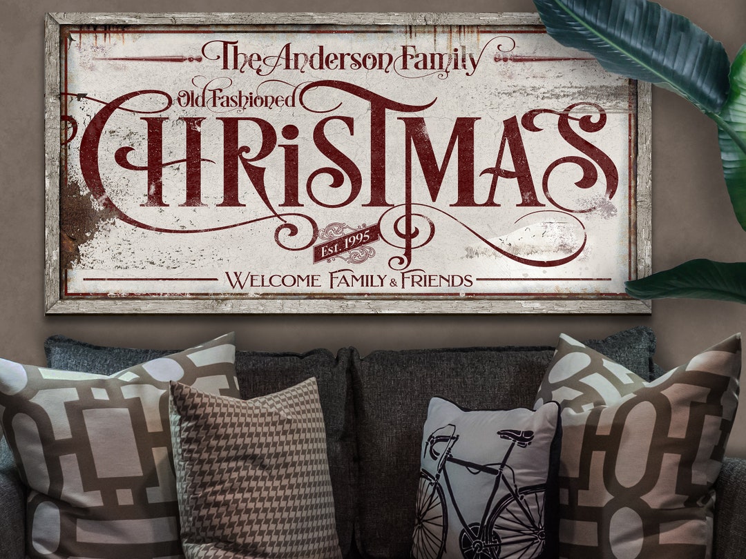 Primitive Christmas Sign Personalized Christmas Decor Sign Rustic