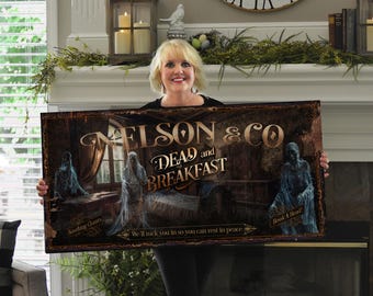 Dead and Breakfast Halloween Sign | Creepy Halloween Sign | Halloween Ghost Sign | Scary Halloween Sign | Outdoor or Indoor Halloween Sign