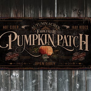 Pumpkin Farm Sign | Pumpkin Patch Sign | Rustic Fall Decor | Autumn Vintage Sign | Farm Wall Decor | Distressed Sign