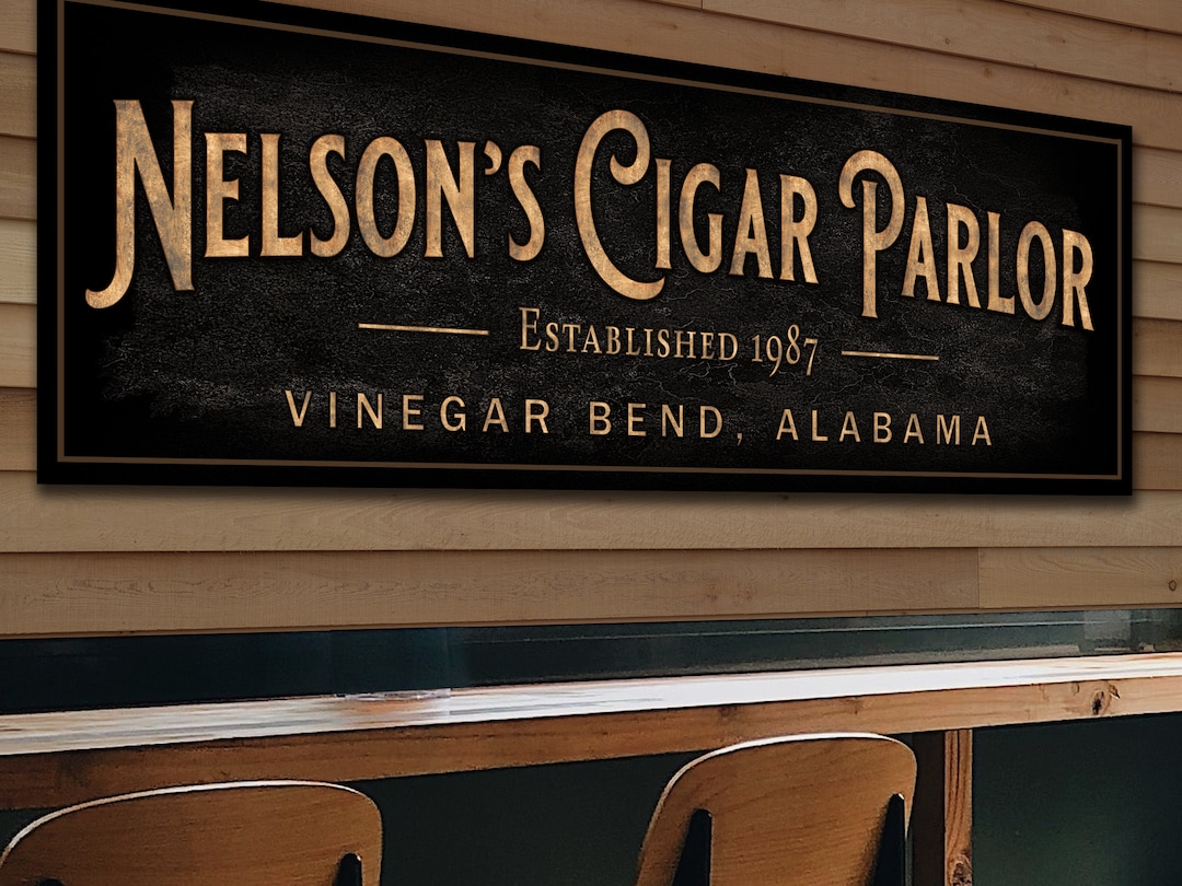 Personalized Cigar Bar Sign Custom Bar Sign Custom Cigar Parlor Bar