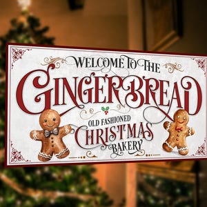Ready to Ship Gingerbread Christmas Sign | Gingerbread Decor Sign | Christmas Sign | Ginger Bread Christmas | Grab and Go Christmas Present