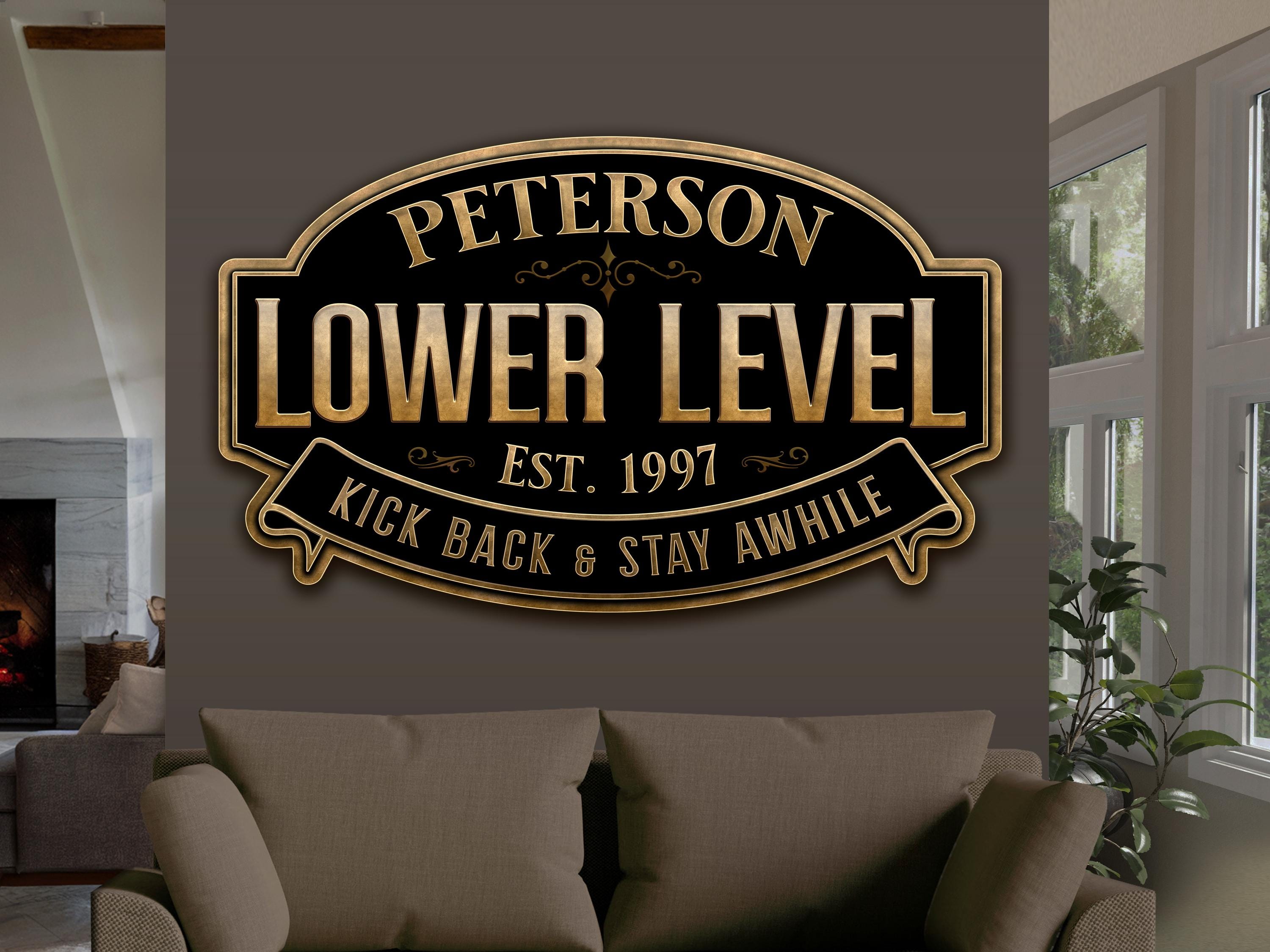 Basement Decor | Basement Bar Sign | Lower Level Sign | Bar Sign | Bar ...