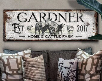Custom Angus Cattle Ranch Sign: Farmhouse Wall Art