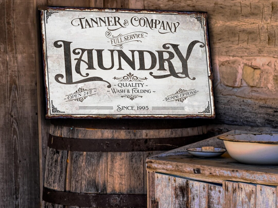 Personalized Laundry Room Sign: Farmhouse Decor, Metal or Canvas - Etsy