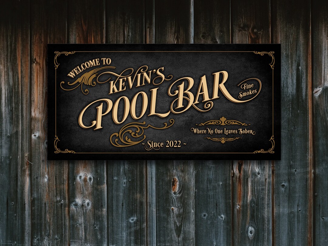 Pool Bar Sign Personalized, Bar Wall Decor, Personalized Bar Sign
