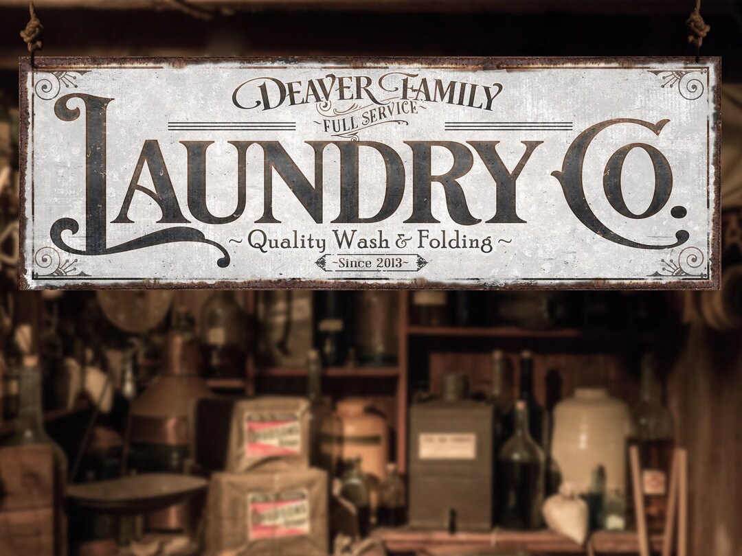 Personalized Laundry Room Sign: Farmhouse Decor, Family Name - Etsy