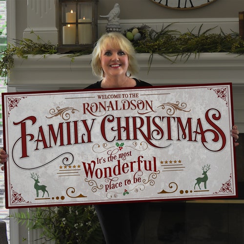 Family Christmas Sign Christmas Decor Sign Personalized Etsy