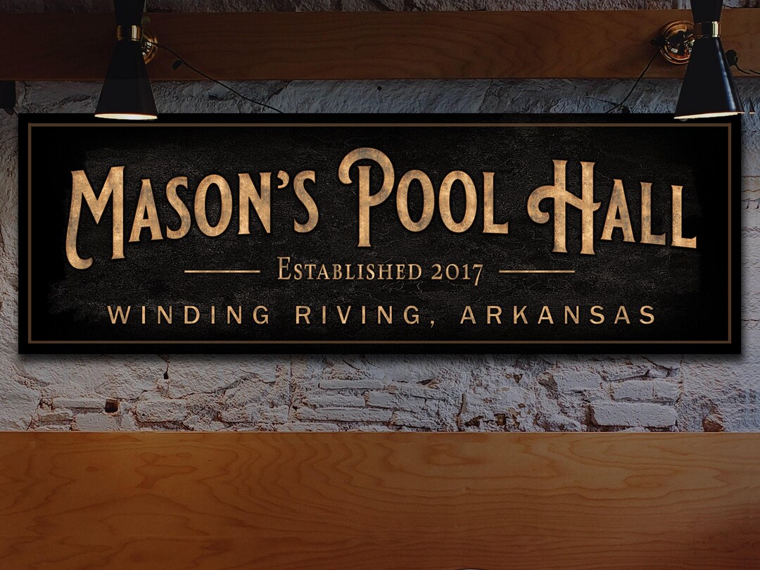 Personalized Pool Hall Sign: Custom Canvas or Metal Bar Sign - Etsy