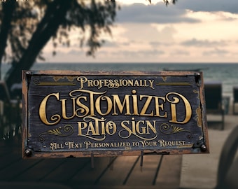 Personalized Family Name Patio Sign: Rustic Farmhouse Decor