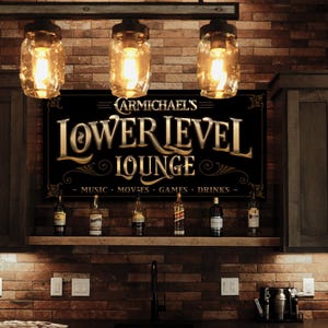Lower Level Bar Sign | Personalized Bar Sign | Lower Level Sign | Man Cave Decor | Man Cave Sign