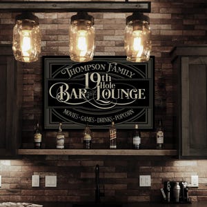 19th Hole Bar Sign 2 | Personalized 19th Hole Sign | Golf Sign Style Two | Aluminum Golf Sign | Golf Lounge Sign | Metal Print
