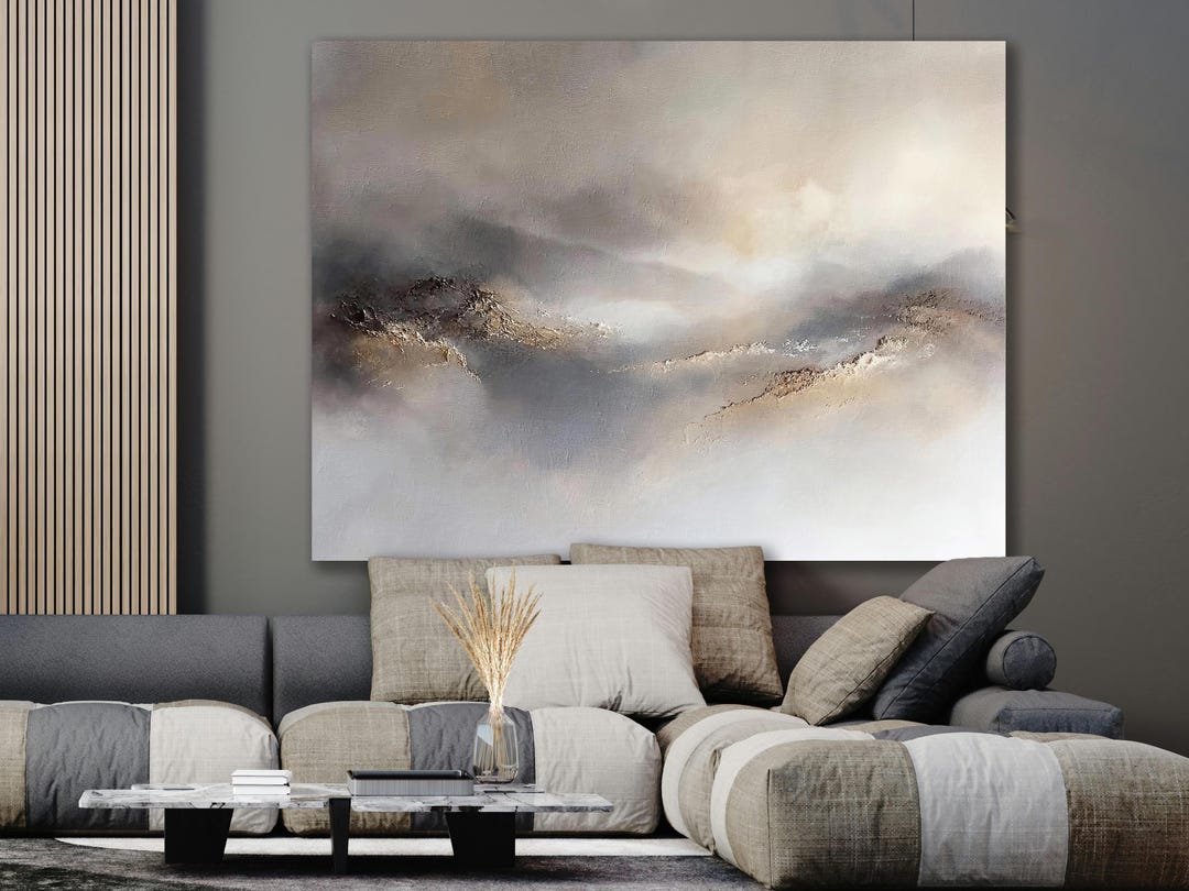 Wabi Sabi Wall Art | Extra Large Canvas Print | Abstract Mountain ...