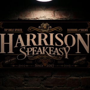 Speakeasy Bar Sign | Personalized Speakeasy Sign | Speakeasy Lounge Sign | Family Name Sign | Family Bar Sign