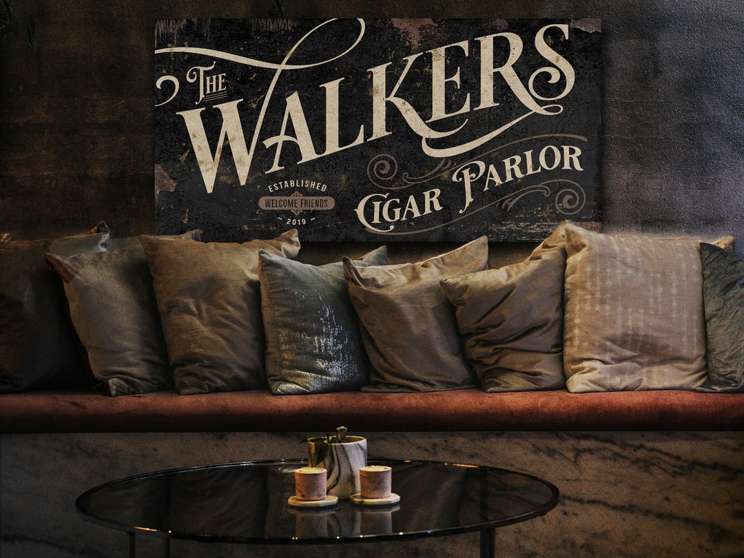 Vintage Cigar Parlor Sign - Metal or Canvas | Custom Cigar Parlor Sign ...