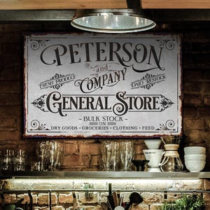 Personalized General Store Sign | Family Name Company Sign | General Store Sign | Family Store Sign | Farmhouse Decor | Vintage Store Sign