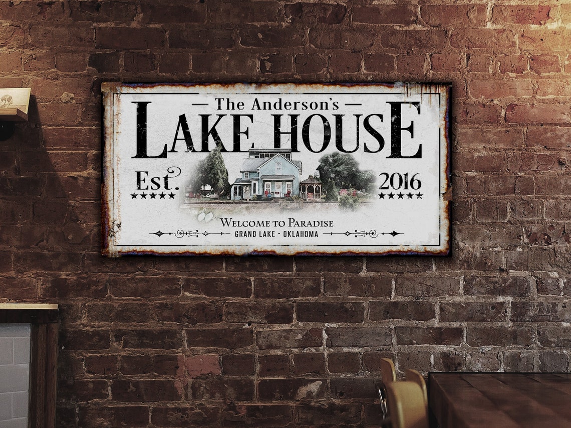 Lake House Wall Art Lake House Gift Lake House Sign Lake Etsy