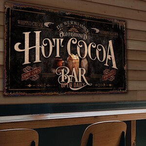 Personalized Hot Cocoa Bar Sign: Rustic Farmhouse Christmas Decor image 4