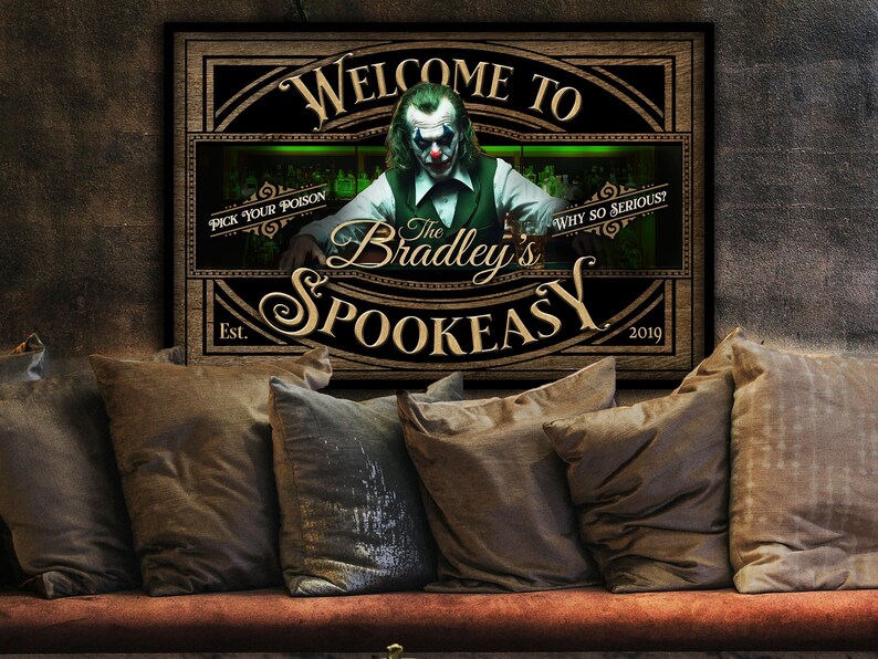 Spook Easy. Sign Personalized Spookeasy Halloween Sign: Creepy Joker Decor - Etsy
