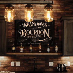 Personalized Bourbon Bar Sign | Bourbon Bar Sign | Bourbon Lounge Sign | Rustic Bourbon Sign | Vintage Bourbon Bar Sign
