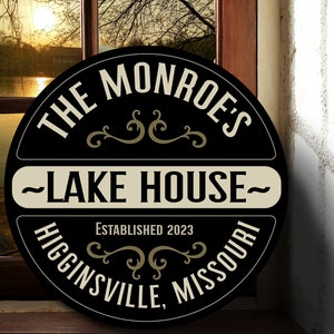 Solid Wood Lake House Sign, Personalized Lakehouse Sign, Lakehouse Décor, Customized Family Lake Home Sign