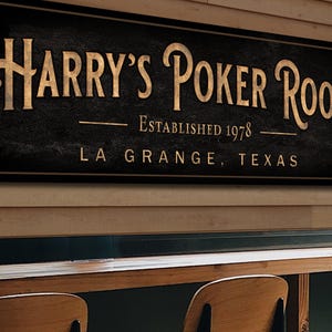 Personalized Poker Room Bar | Custom Bar Sign  | Custom Poker Room Sign |  Bar Sign for Home | Large Canvas Sign | Large Metal Sign