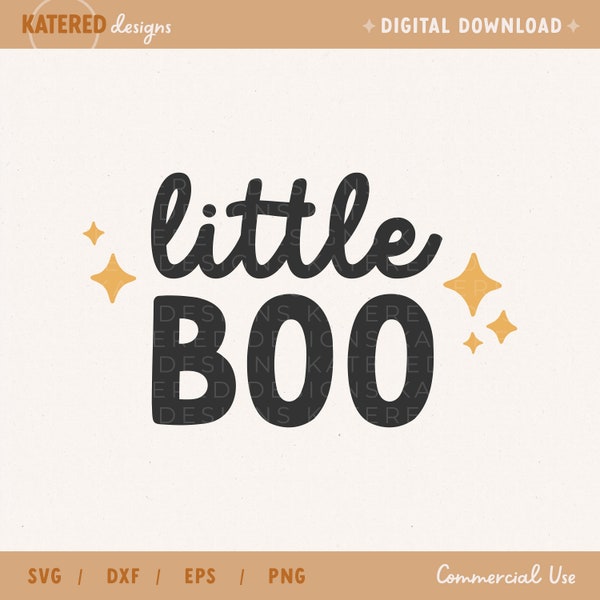 Little Boo SVG cut file - Cute halloween svg, baby halloween shirt svg, spooky kid svg, first halloween svg - Commercial Use, Digital File