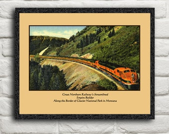 TWIN CITIES Great Northern EMPIRE BUILDER Railroad Train Poster Art Print 048