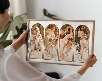 Alphonse Mucha - Four Seasons - Vintage Art Poster - Etsy