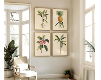 Tropical Botanicals Print Set - Set of 4 Prints - Giclee Fine Art Printing.