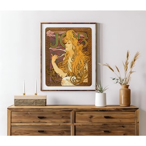 Alphonse Mucha &quot;Job&quot; Art Nouveau Giclée Print - Restored Vintage Artwork