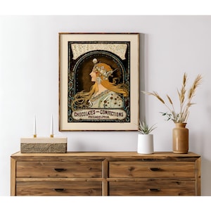 Alphonse Mucha&#39;s - &quot;Zodiac&quot; Vintage Restored Art.  Art Nouveau Decor.  Giclee Fine Art Printing.  Four Popular Print Sizes. Ready to Frame.