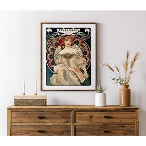 Alphonse Mucha &quot;F. Champenois&quot; Art Nouveau Giclée Print.