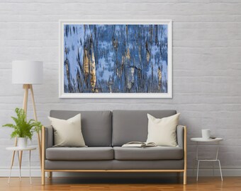 Extra Large Wall Art.  BLUE ABSTRACT.  30" x 20" or 36" x 24" or 45" x 30".  Quality Fine Art Printing.  Frame Not Included.