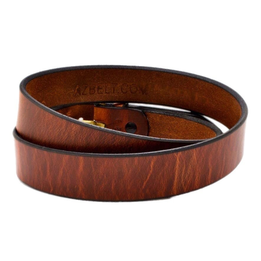 The SAUSALITO Classic 1.5 Double Ring Mahogany Leather Belt