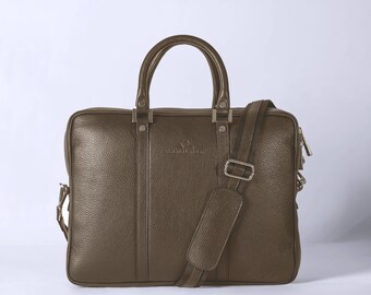 brown unisex leather bag, brown handbag, brown real leather job bag,made in italy,unisex leather bag, bag laptop, leather big bag,travel bag