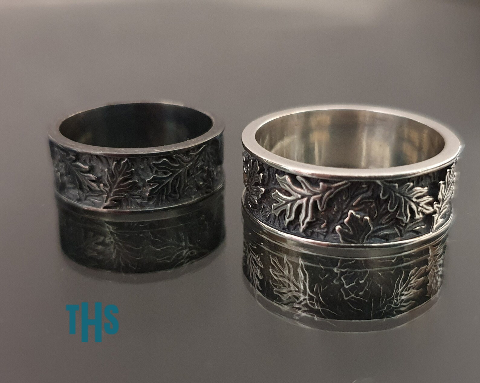 Maple Leaf, Wedding Band, Good Luck Ring, Sterling Silver925, Made for