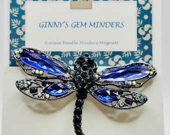 Lovely Lavender Crystal Dragonfly Needle Minder - NOT FOR CHILDREN