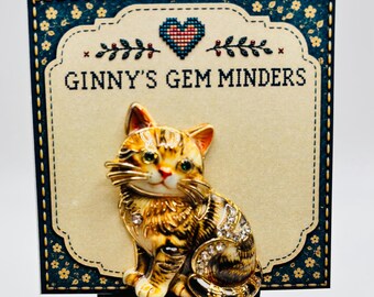 Beautiful Enamel Torti Kitten Cat Needle Minder/Magnet - NOT FOR CHILDREN