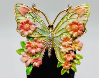Stunning Orange and Green Large Butterfly Needle Minder/Magnet